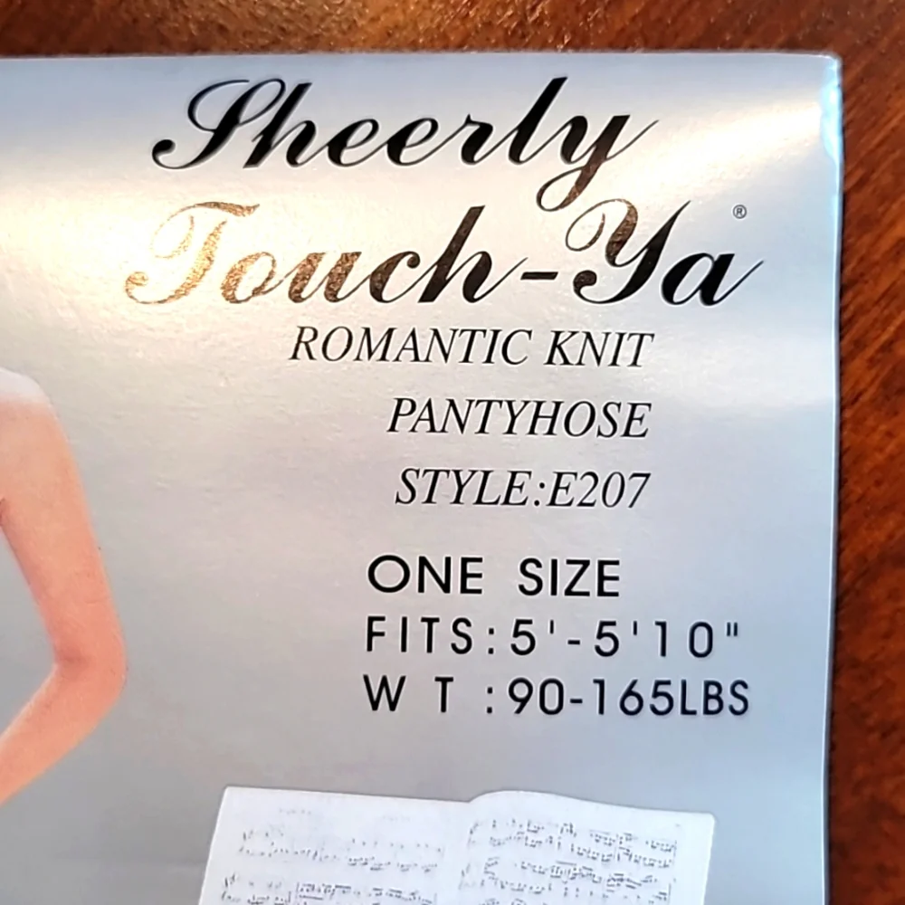 Sheerly Touch Ya Romantic knit Pantihose Style E207 Stripped New